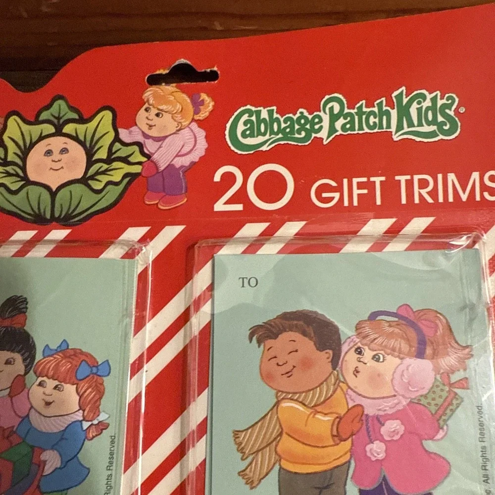 Vintage Cabbage Patch Kids Christmas Gift Tags Lot 2 Sealed 1992 Eureka Holiday